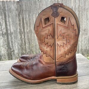 Double-H Western Boots Mens 10 EE Brown Leather Cowboy Work Square Toe2 DH7023